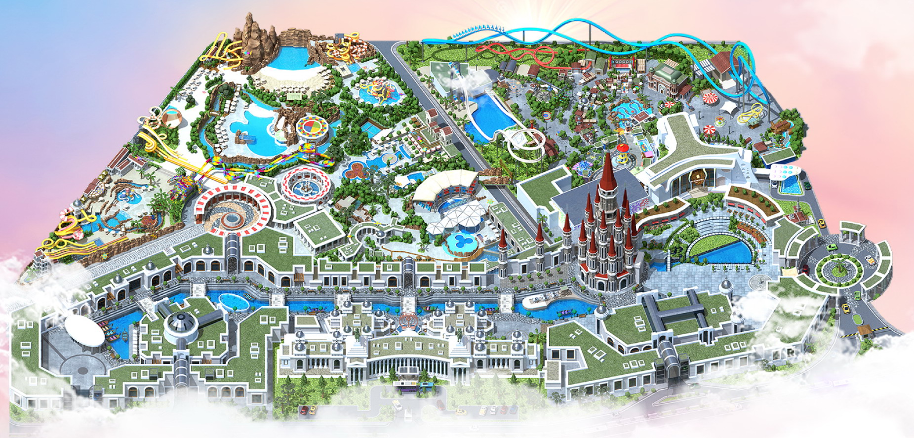 Map of the theme park: The Land of Legends