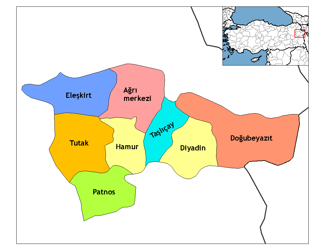 Municipalities in the province of Ağrı in Türkiye.