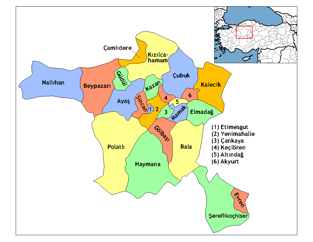 Municipalities in the province of Ankara in Türkiye.