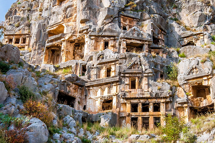 Some Rock tombs of Myra, Demre, Turkiye