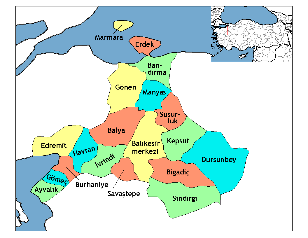 Municipalities in the province of Balıkesir in Türkiye.