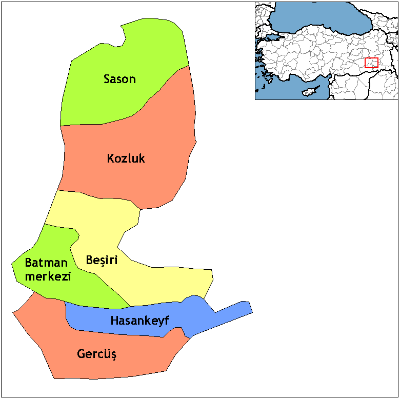 Municipalities in the province of Batman in Türkiye.