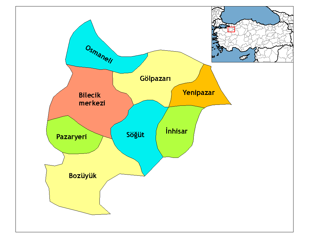 Municipalities in the province of Bilecik in Türkiye.