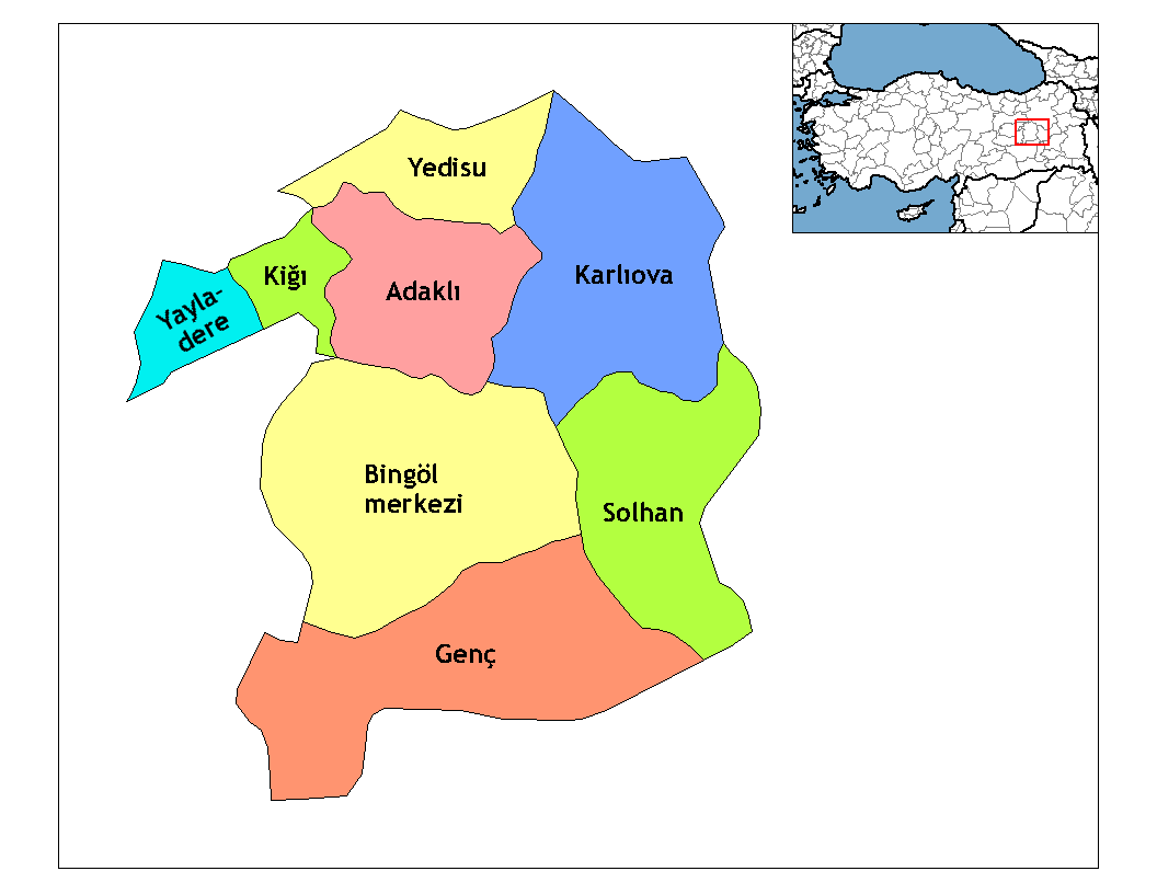 Municipalities in the province of Bingöl in Türkiye.