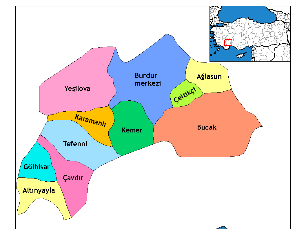 Municipalities in the province of Burdur in Türkiye.