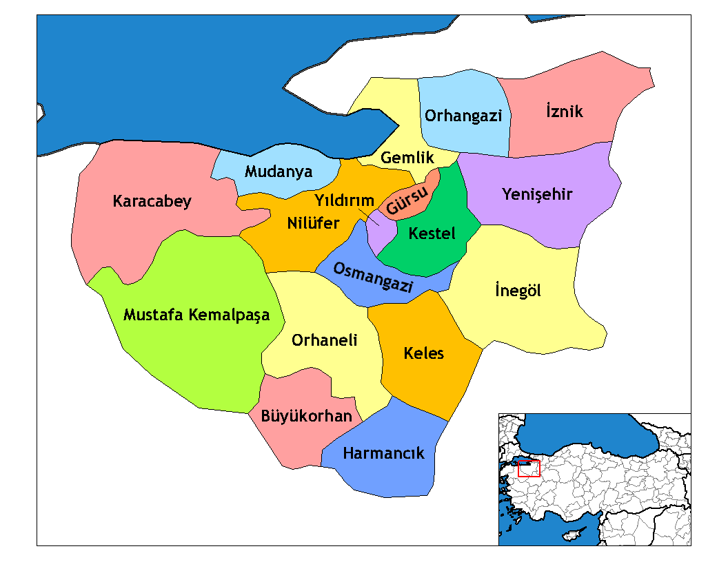 Municipalities in the province of Bursa in Türkiye.