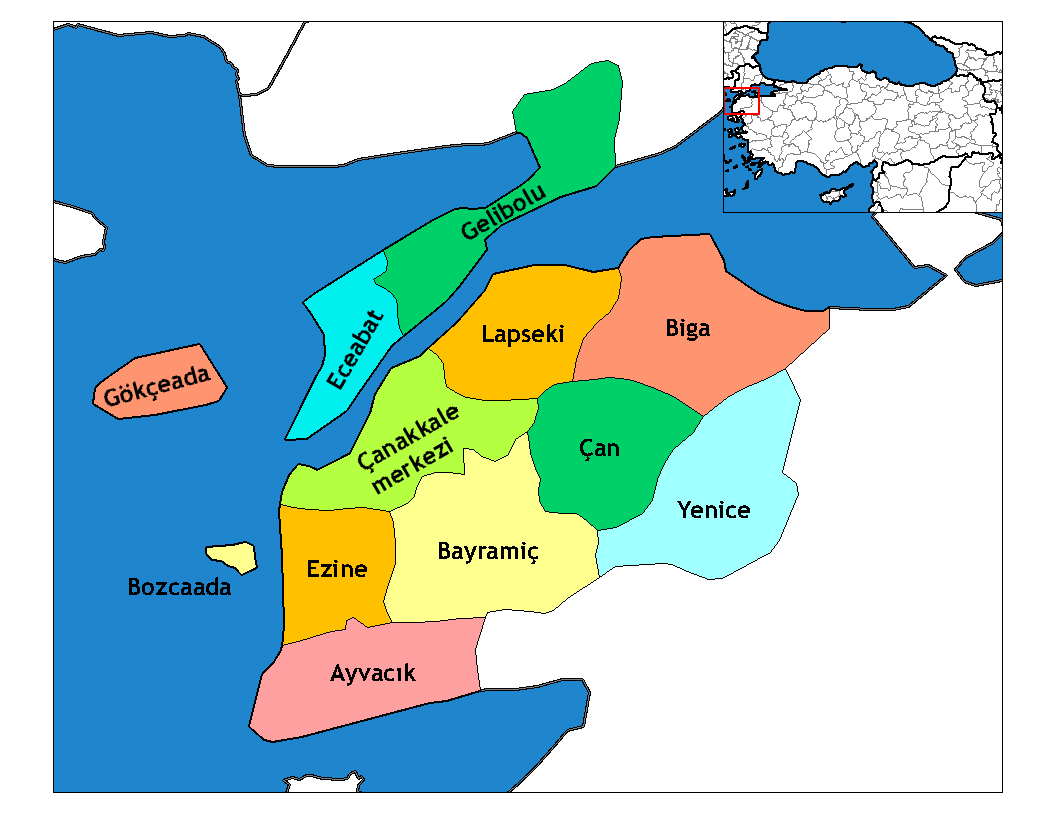 Municipalities in the province of Çanakkale in Türkiye.