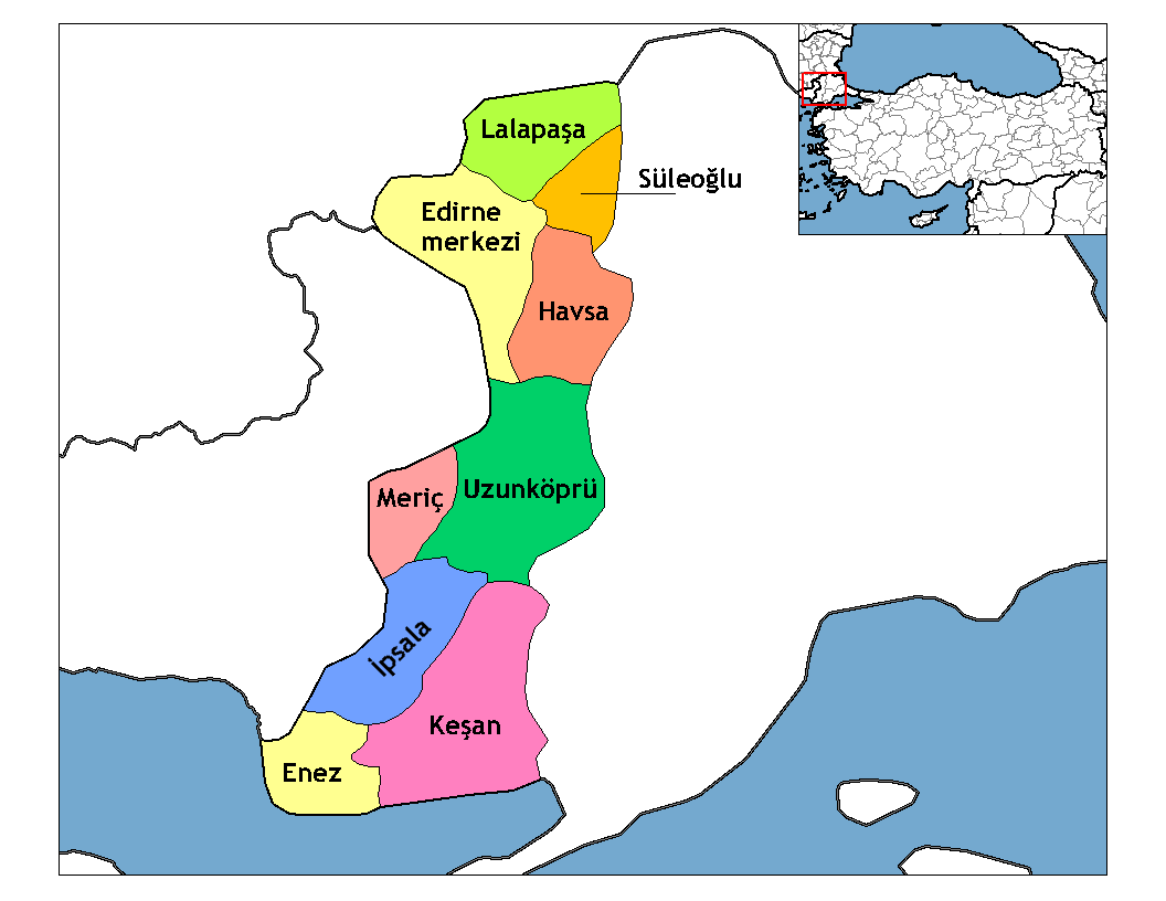 Municipalities in the province of Edirne in Türkiye.