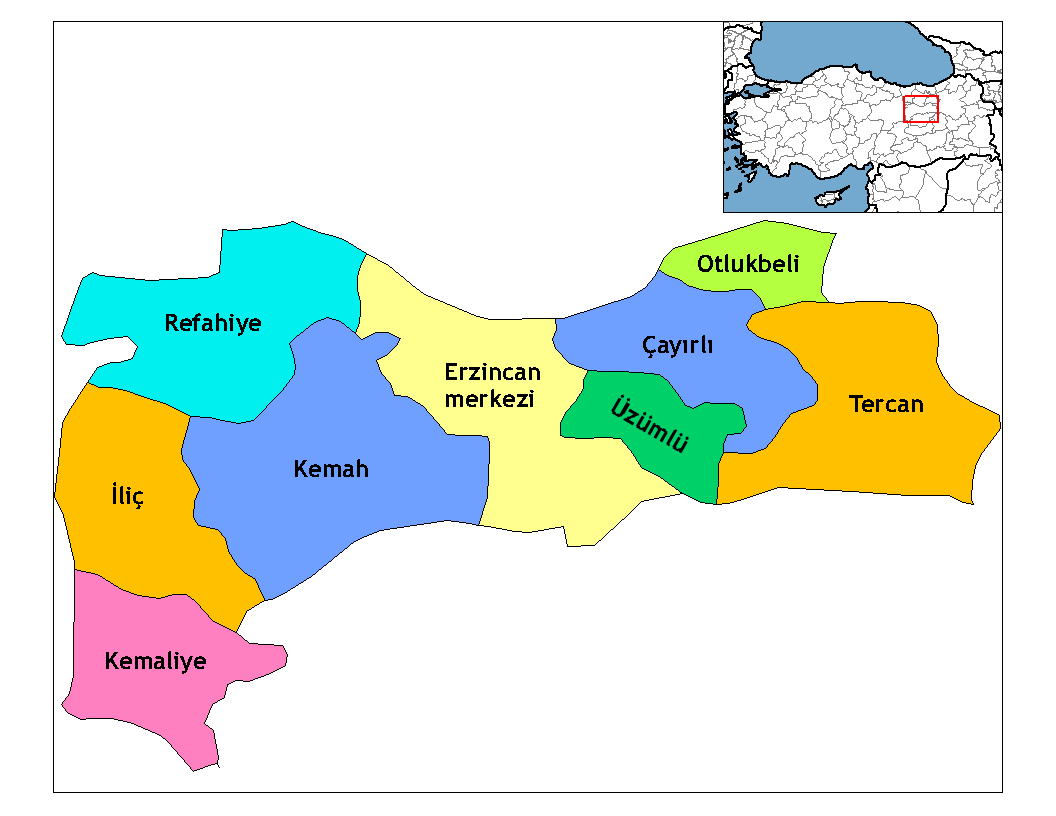 Municipalities in the province of Erzincan in Türkiye.