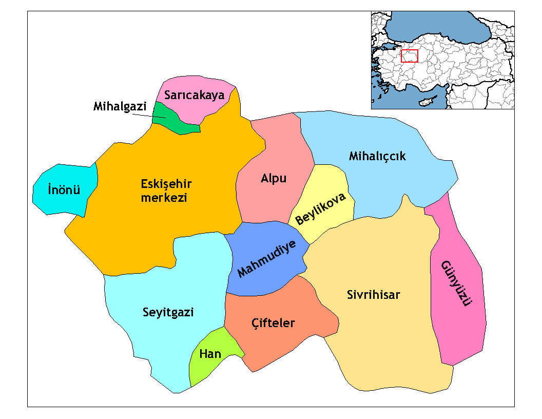 Municipalities in the province of Eskişehir in Türkiye.