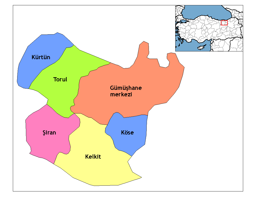 Municipalities in the province of Gümüşhane in Türkiye.