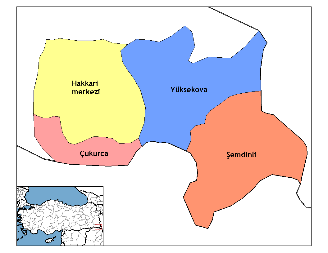 Municipalities in the province of Hakkari in Türkiye.