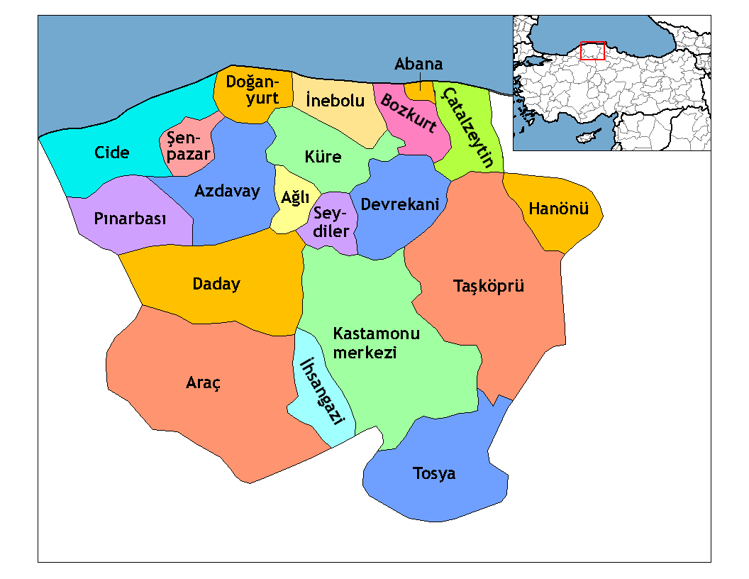 Municipalities in the province of Kastamonu in Türkiye.