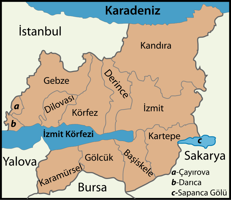 Municipalities in the province of Kocaeli in Türkiye.