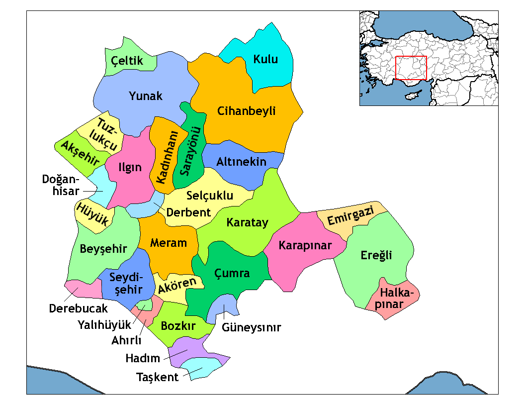 Municipalities in the province of Konya in Türkiye.