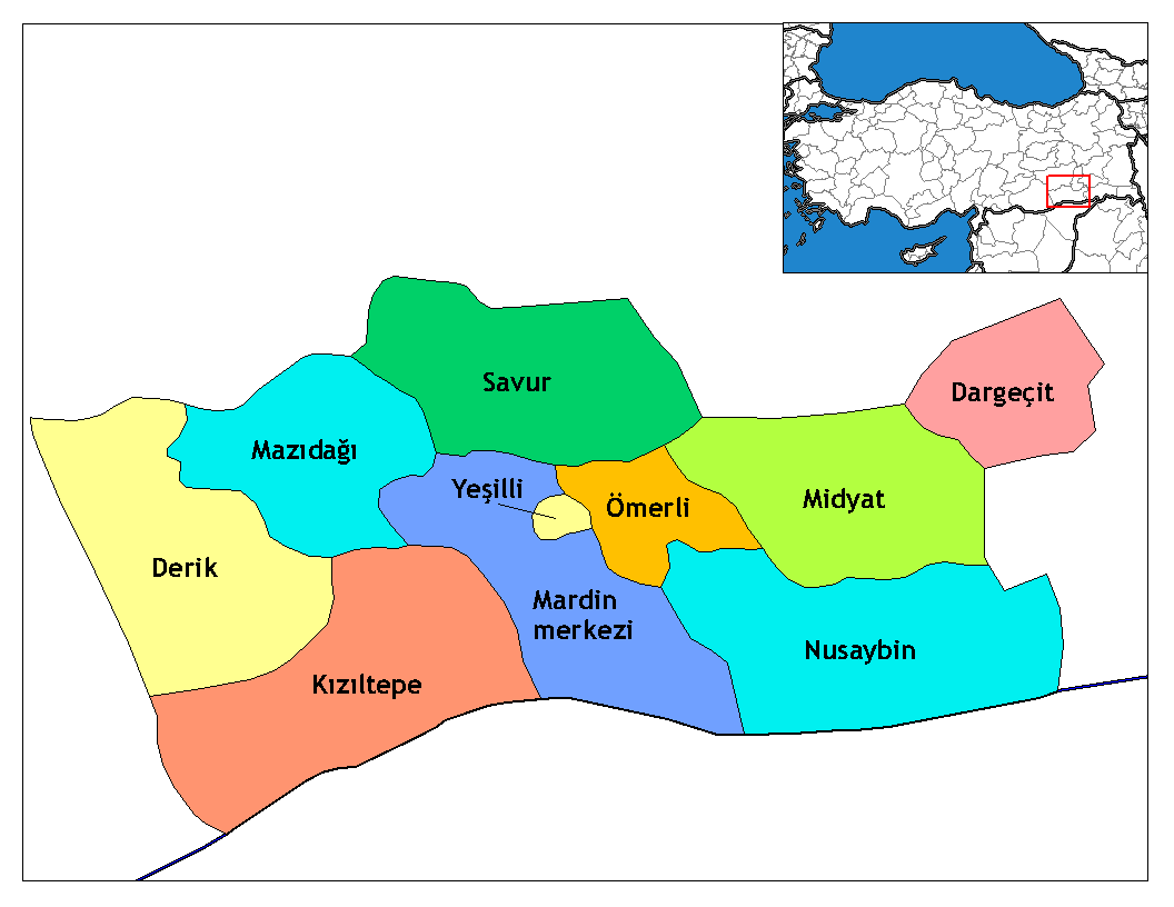 Municipalities in the province of Mardin in Türkiye.