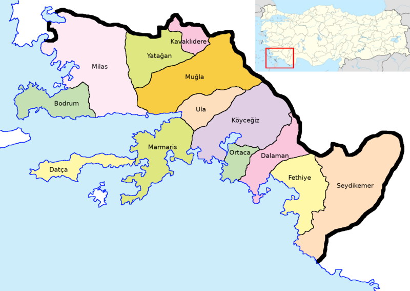 Municipalities in the province of Muğla in Türkiye.