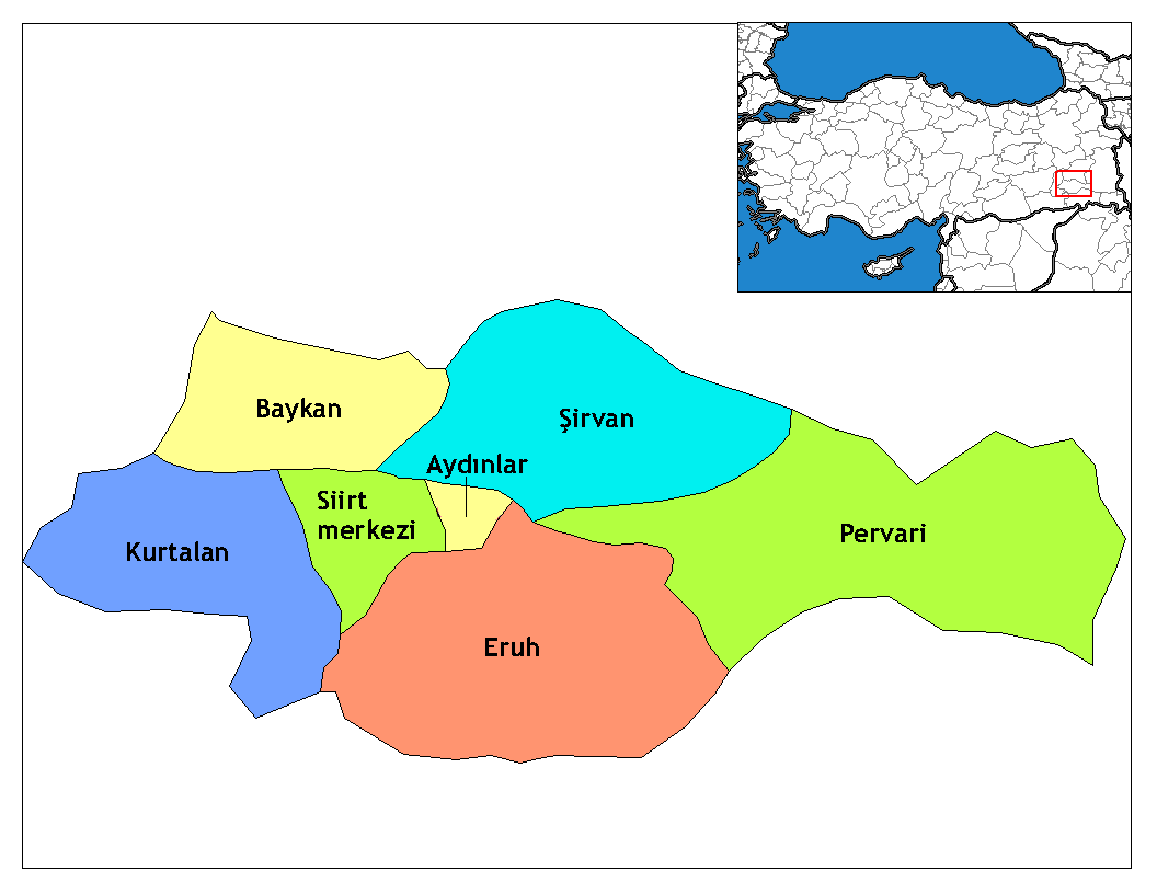 Municipalities in the province of Siirt in Türkiye.