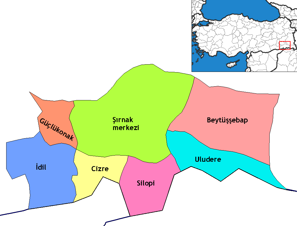 Municipalities in the province of Şırnak in Türkiye.