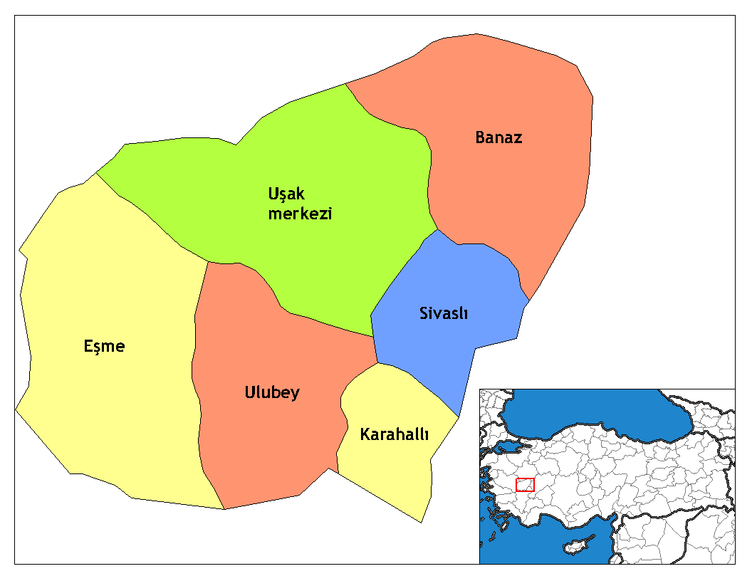 Municipalities in the province of Uşak in Türkiye.